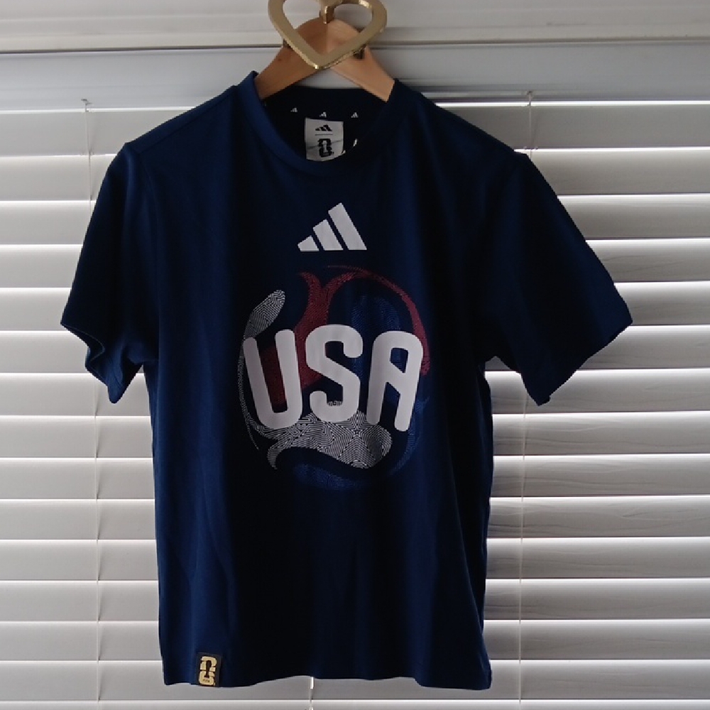 Adidas Navy Short-Sleeve USA Graphic Tee